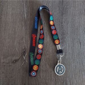 Marvel Avengers Lanyard 4- Avenger Icons Black Multi Color